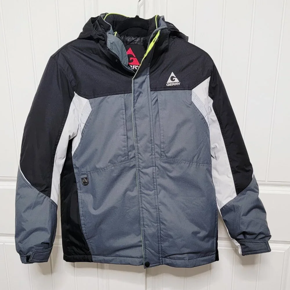Gerry Boys Size Large 14/16 Winter Snow 2 in 1 Coat Jacket Gray Black EUC - Picture 2 of 14